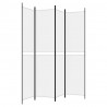 Biombo divisor de 4 paneles de tela blanco 200x220 cm 5