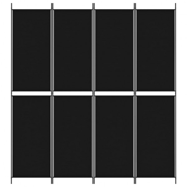 Biombo divisor de 4 paneles de tela negro 200x220 cm M 3