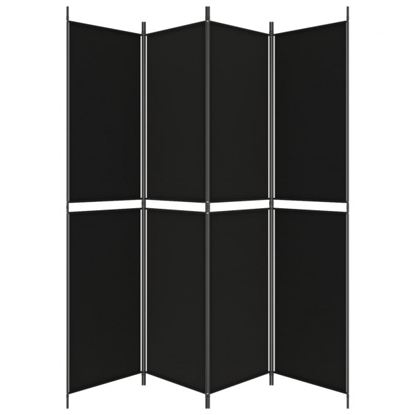 Biombo divisor de 4 paneles de tela negro 200x220 cm M 4