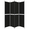 Biombo divisor de 4 paneles de tela negro 200x220 cm 4