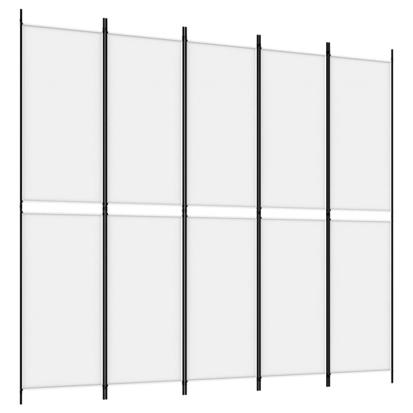 Divisória/biombo com 5 painéis 250x220 cm tecido branco M 2