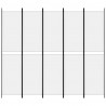 Biombo divisor de 5 paneles de tela blanco 250x220 cm 3