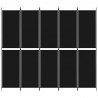 Biombo divisor de 5 paneles de tela negro 250x220 cm 3