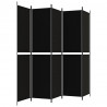 Biombo divisor de 5 paneles de tela negro 250x220 cm 5