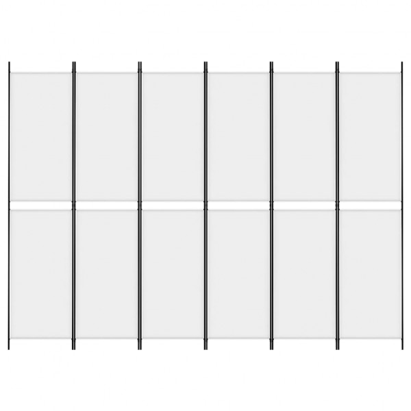 Divisória/biombo com 6 painéis 300x220 cm tecido branco M 3