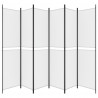 Biombo divisor de 6 paneles de tela blanco 300x220 cm 4