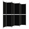 Biombo divisor de 6 paneles de tela negro 300x220 cm 4