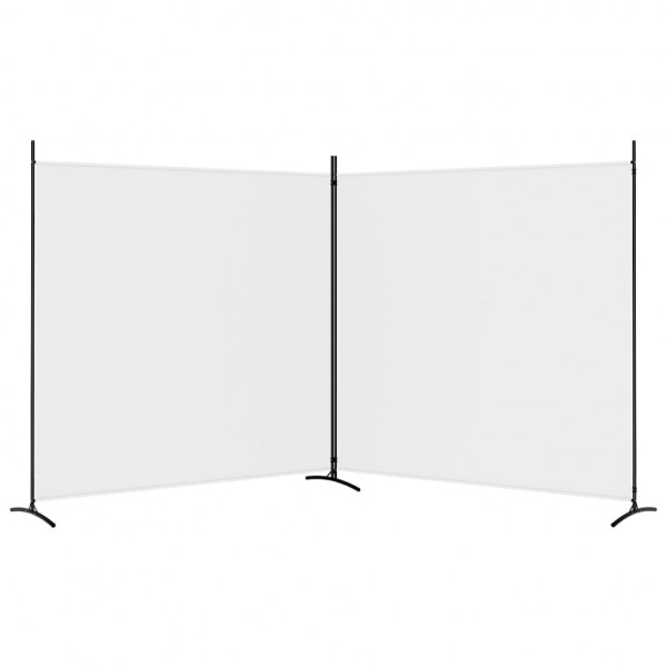 Biombo divisor de 2 paneles de tela blanco 348x180 cm M 4