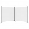 Biombo divisor de 2 paneles de tela blanco 348x180 cm 4