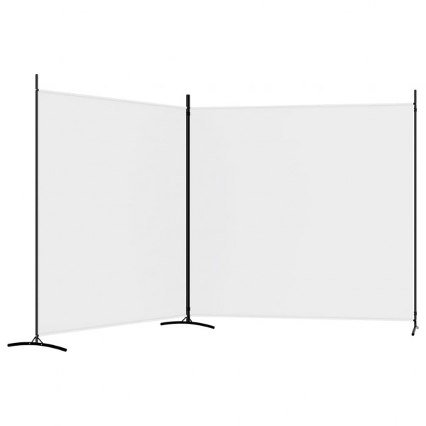 Biombo divisor de 2 paneles de tela blanco 348x180 cm M 5
