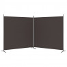 Biombo divisor de 2 paneles de tela marrón 348x180 cm 4