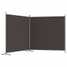 Divisória/biombo com 2 painéis 348x180 cm tecido castanho 5