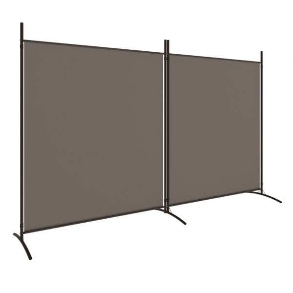 Biombo divisor de 2 paneles de tela gris antracita 348x180 cm M 2