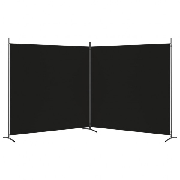 Biombo divisor de 2 paneles de tela negro 348x180 cm M 4