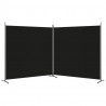 Biombo divisor de 2 paneles de tela negro 348x180 cm 4