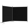 Biombo divisor de 2 paneles de tela negro 348x180 cm 5