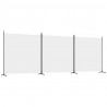 Biombo divisor de 3 paneles de tela blanco 525x180 cm 2