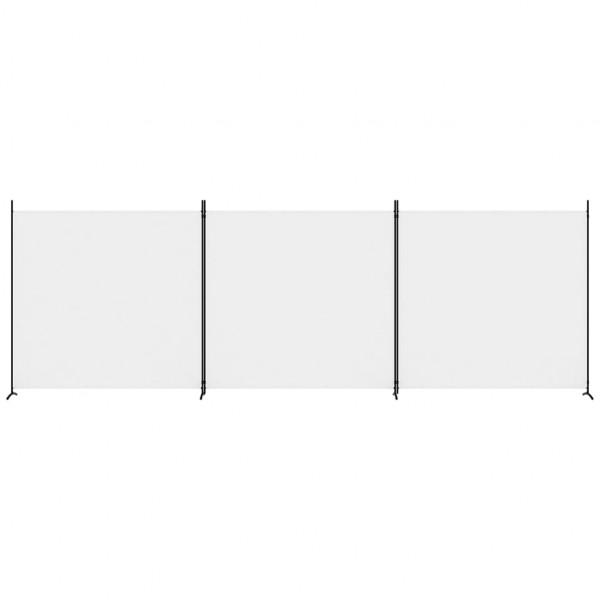 Biombo divisor de 3 paneles de tela blanco 525x180 cm M 3