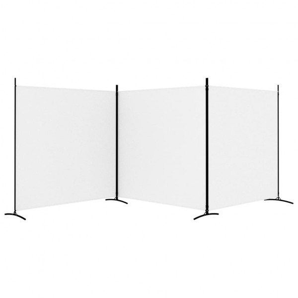 Biombo divisor de 3 paneles de tela blanco 525x180 cm M 4
