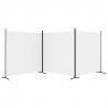 Biombo divisor de 3 paneles de tela blanco 525x180 cm 4