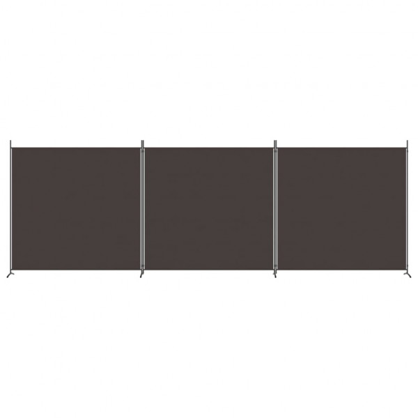Biombo divisor de 3 paneles de tela marrón 525x180 cm M 3