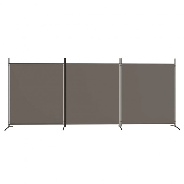 Divisória de quarto com 3 painéis 525x180 cm tecido antracite M 3
