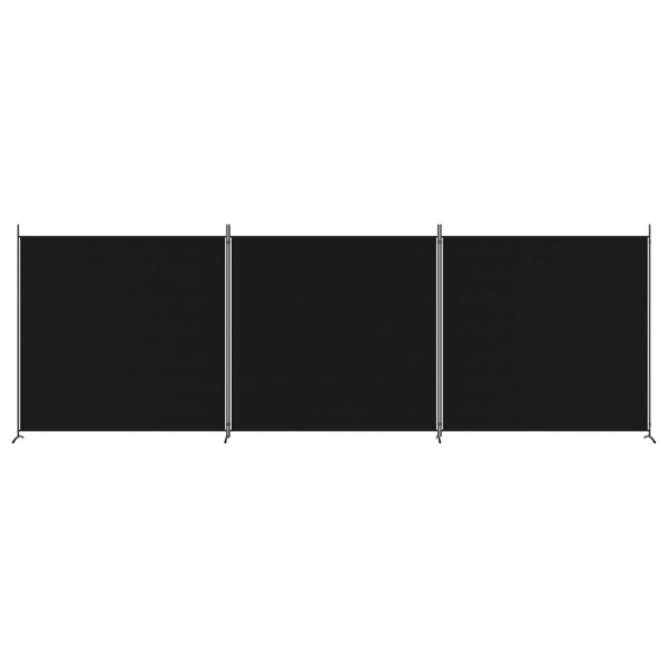 Divisória de quarto com 3 painéis 525 x 180 cm tecido preto M 3