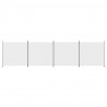 Biombo divisor de 4 paneles de tela blanco 698x180 cm 3