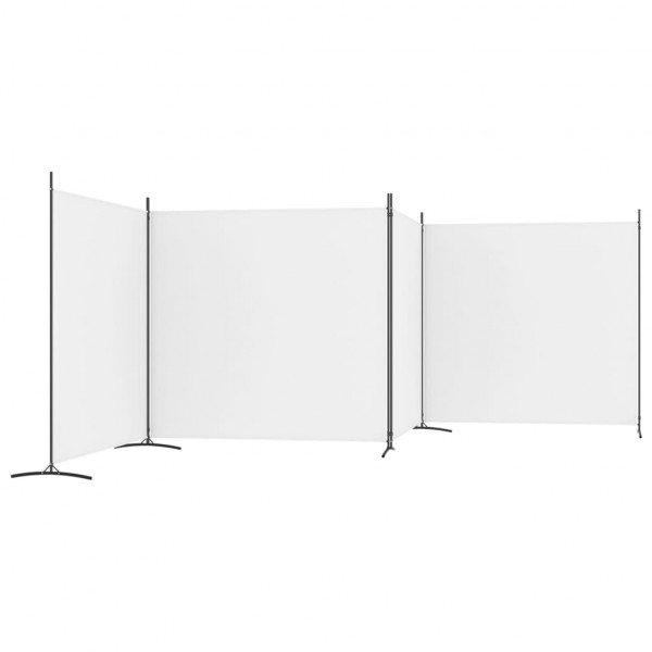 Biombo divisor de 4 paneles de tela blanco 698x180 cm M 4