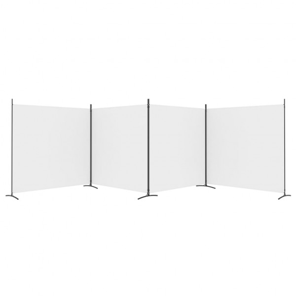 Biombo com 4 painéis 698x180 cm tecido branco M 5