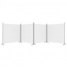 Biombo divisor de 4 paneles de tela blanco 698x180 cm 5