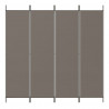 Biombo divisor de 4 paneles de tela gris antracita 698x180 cm 3