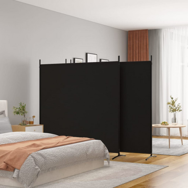 Biombo divisor de 4 paneles de tela negro 698x180 cm D