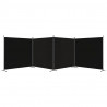 Biombo divisor de 4 paneles de tela negro 698x180 cm 4