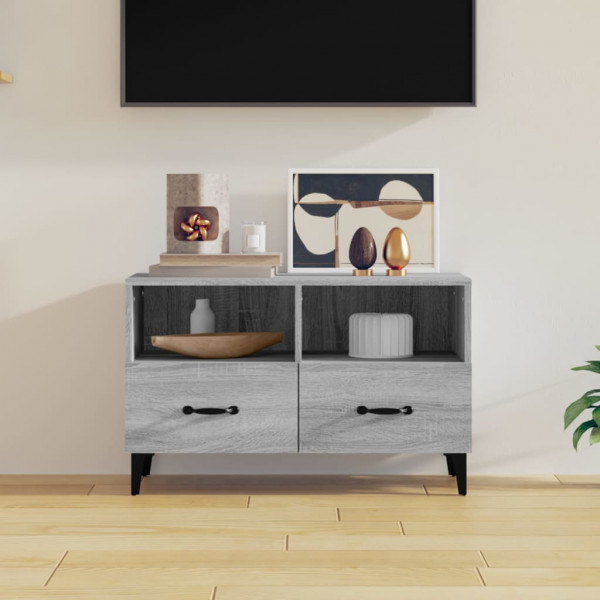 Mueble para TV madera contrachapada gris Sonoma 80x30x30 cm D