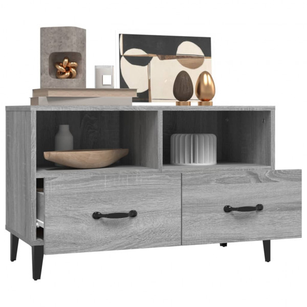 Mueble para TV madera contrachapada gris Sonoma 80x30x30 cm M 5