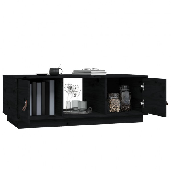 Mesa de centro de madera maciza de pino negro 100x50x35 cm M 5