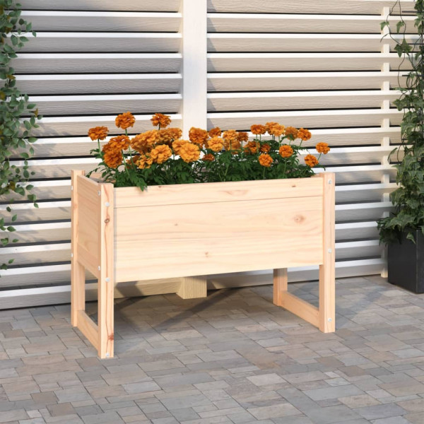 Jardinera de madera maciza de pino 78x40x52 cm D