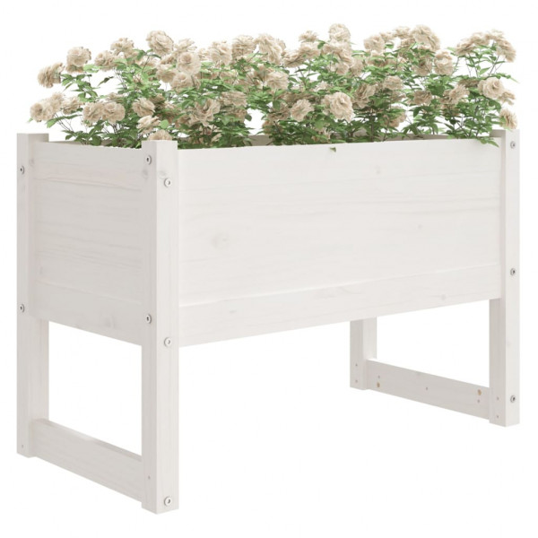 Jardinera madera maciza de pino blanco 78x40x52 cm M 3