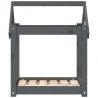 Cama para perros madera maciza de pino gris 61x50x70 cm 5