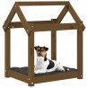 Cama para perros madera maciza pino marrón miel 61x50x70 cm 4