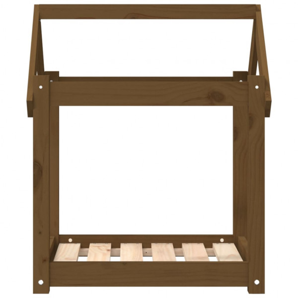 Cama para cães 61x50x70 cm pinho maciço castanho mel M 5