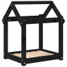 Cama para perros madera maciza de pino negro 61x50x70 cm 2