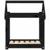 Cama para perros madera maciza de pino negro 61x50x70 cm 5