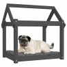 Cama para cães 71x55x70 cm madeira de pinho maciça cinza 4