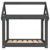 Cama para perros madera maciza de pino gris 71x55x70 cm 5