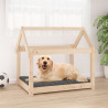 Cama para perros madera maciza de pino 81x60x70 cm 1