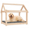 Cama para perros madera maciza de pino 81x60x70 cm 4
