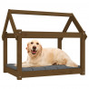 Cama para perros madera maciza pino marrón miel 81x60x70 cm 4