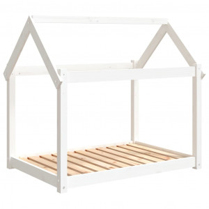 Cama para cães 101x70x90 cm madeira de pinho maciça branco H